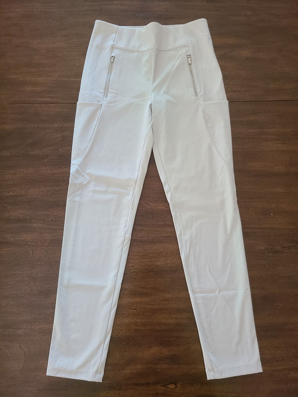 Athleta Womens Joggers White With Zippers Size 6